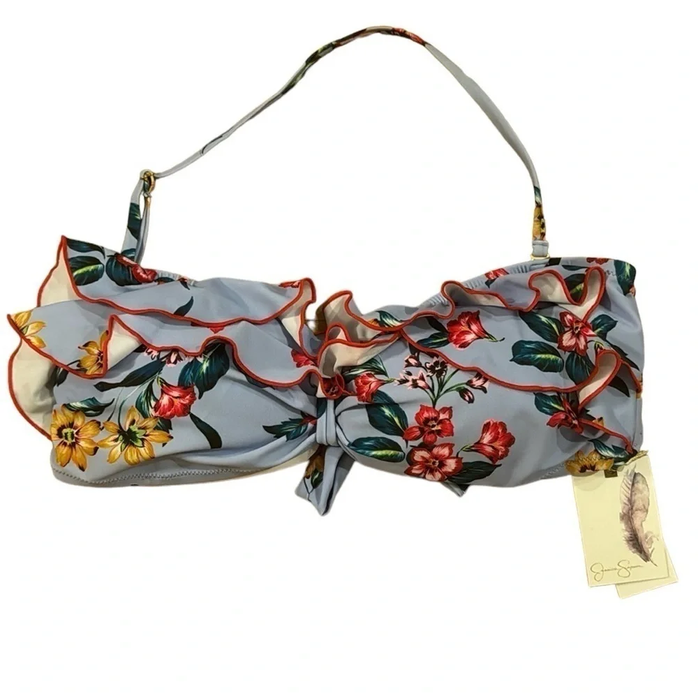 Jessica Simpson Floral Lavender Bikini Top XL NWT